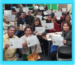 Costa Mesa parents receiving a certificate for participating in Parenting Wisely