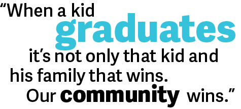 When a kid graduates, it’s not only that kid and his family that wins. Our community wins. 