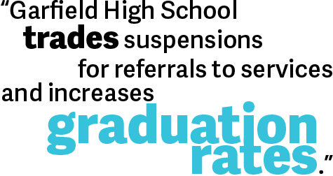 Garfield High School trades suspensions for referrals to services and increases graduation rates.